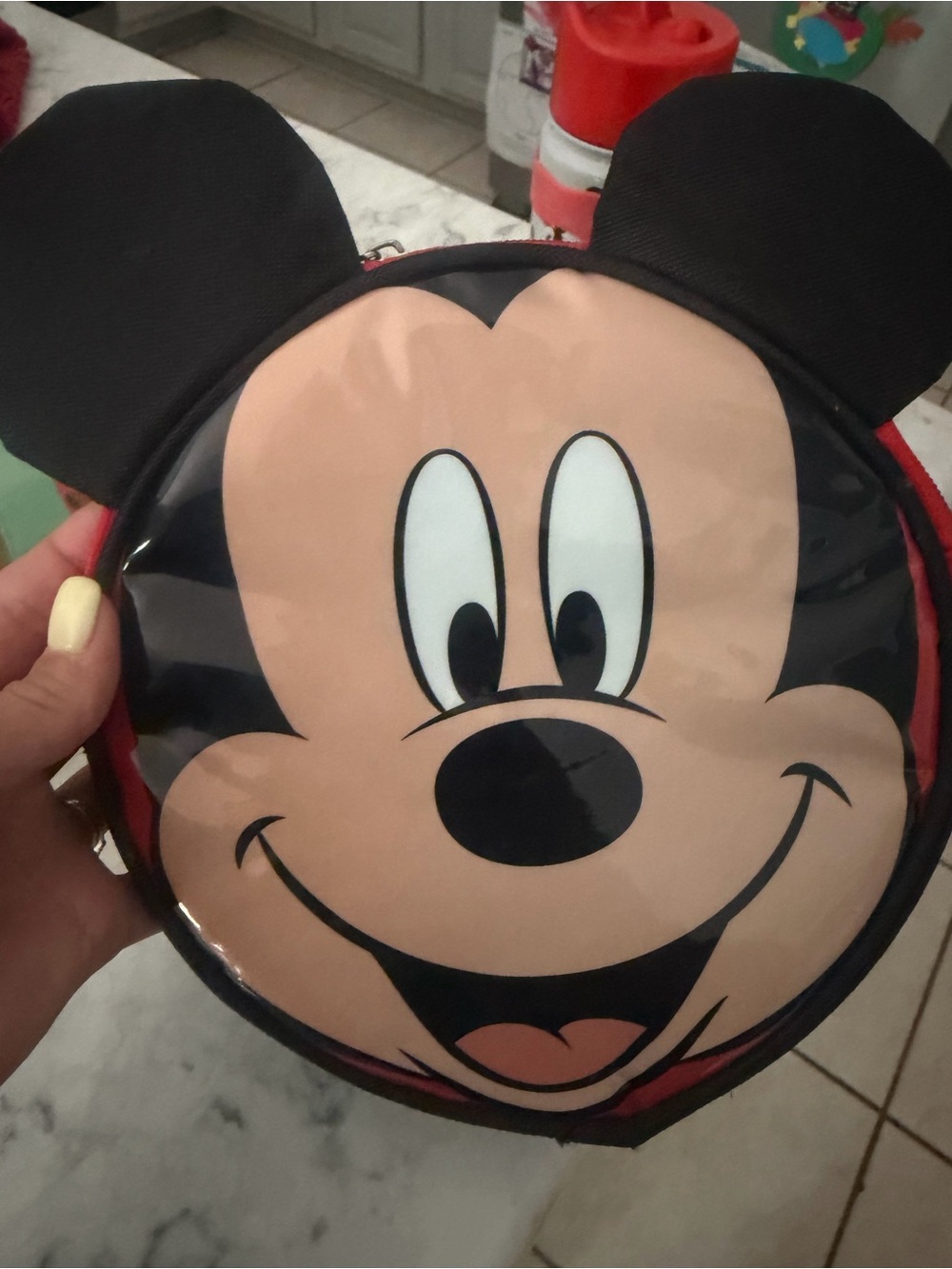 Mickey Mouse Face Crossbody Bag - Black, Peach, Red